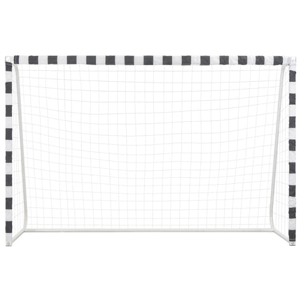 Porta da Calcio 300x200x90 cm in Metallo Bianco e Nero