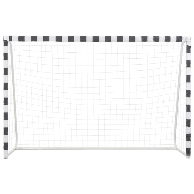 Porta da Calcio 300x200x90 cm in Metallo Bianco e Nero