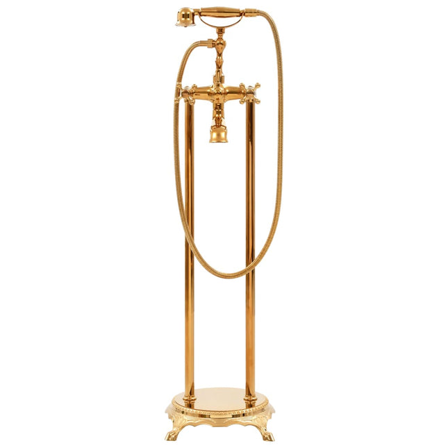 Rubinetteria a Colonna per Vasca Bagno Acciaio Inox 99,5cm Oro