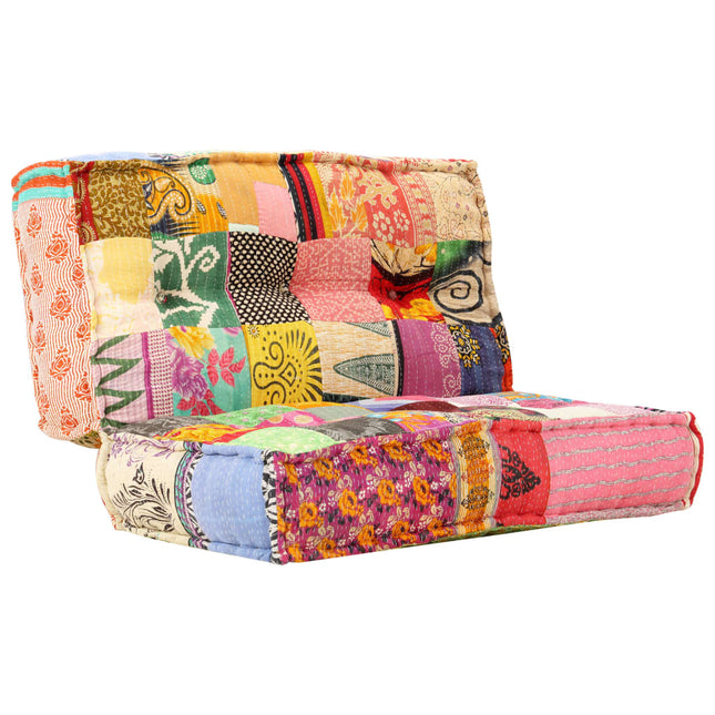 Pouf 100x100x20 cm in Tessuto Patchwork