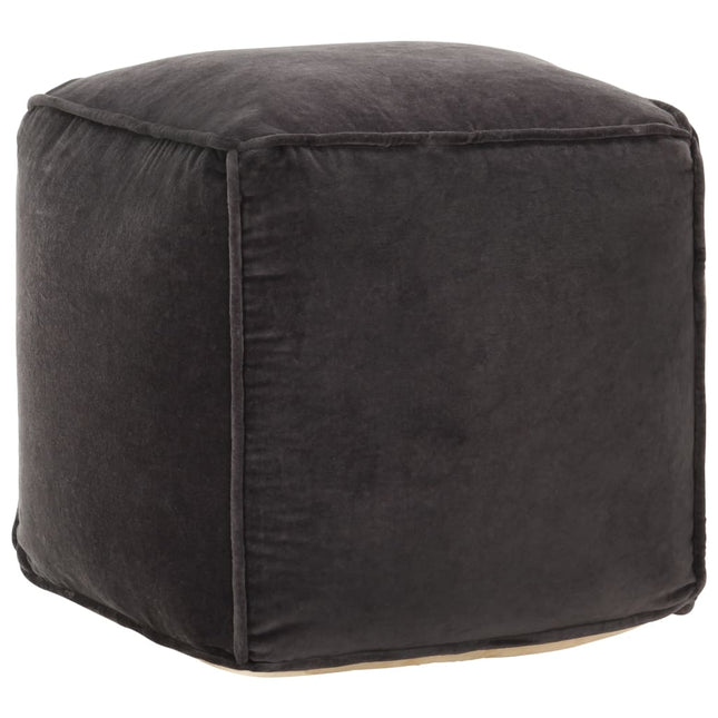 Pouf in Velluto di Cotone 40x40x40 cm Antracite