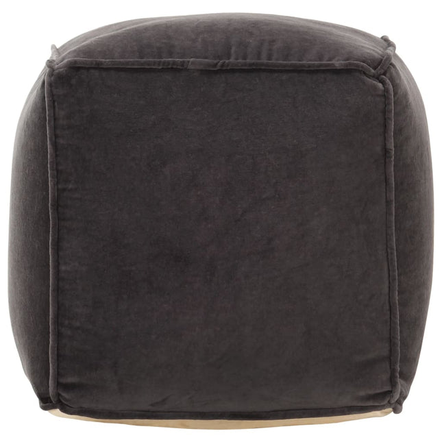 Pouf in Velluto di Cotone 40x40x40 cm Antracite
