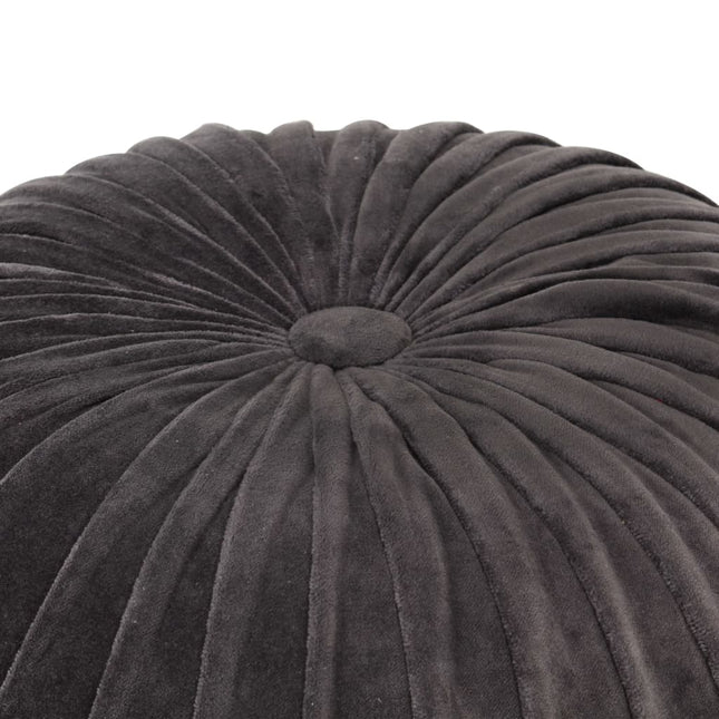 Pouf in Velluto di Cotone Design Fumé 40x30 cm Antracite