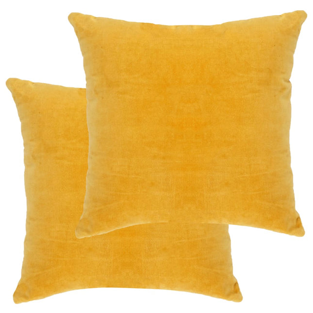 Cuscini in Velluto di Cotone 2 pz 45x45 cm Gialli