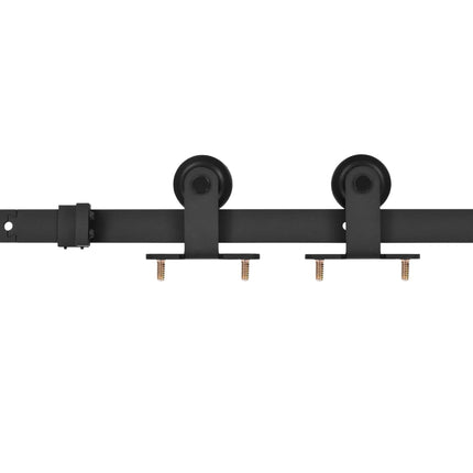 Kit di Binari per Porte Scorrevoli SKIEN 183 cm Acciaio Nero