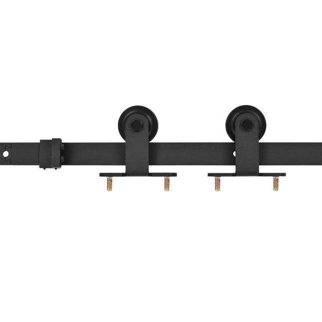 Kit di Binari per Porte Scorrevoli SKIEN 183 cm Acciaio Nero