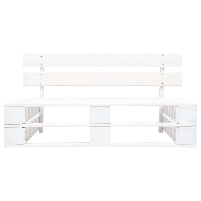 Panca da Giardino su Pallet in Legno Bianco