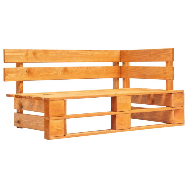 Panca Angolare da Giardino su Pallet in Legno ambra