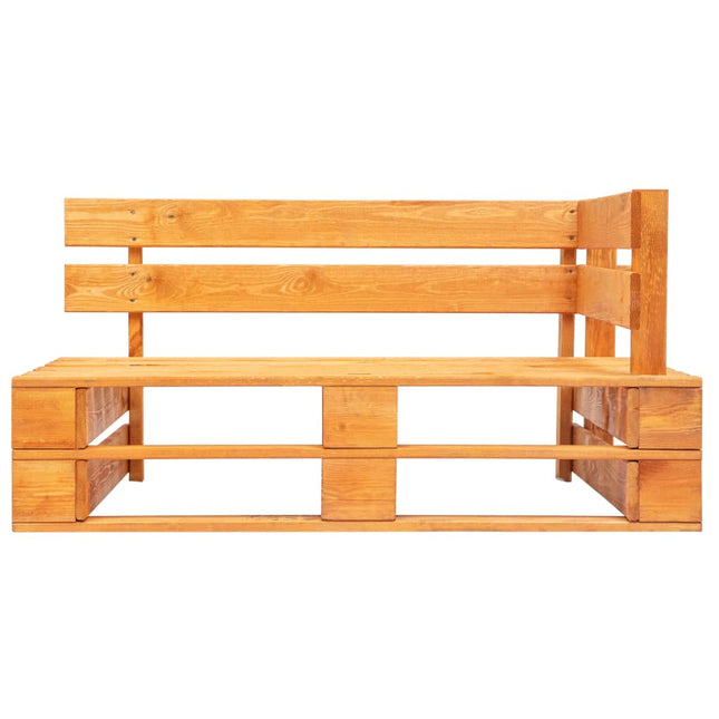 Panca Angolare da Giardino su Pallet in Legno ambra