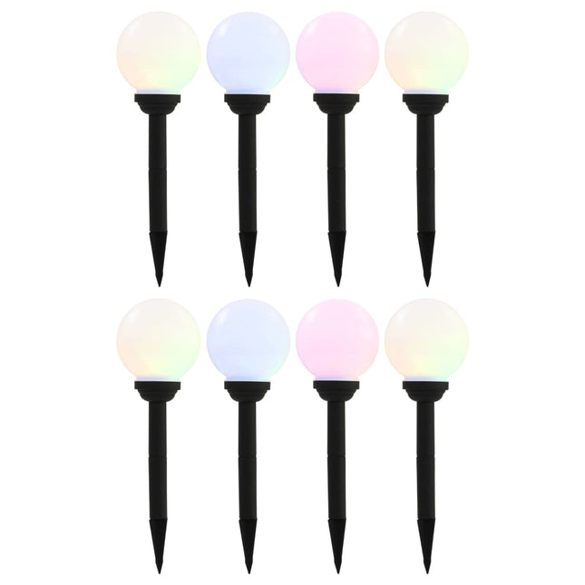 Lampade Solari da Esterno 8 pz LED Sferiche 15 cm RGB