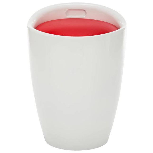 Sgabello con Contenitore Bianco e Rosso Vino Similpelle
