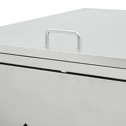 Copribidone per Spazzatura Doppio 240 L in Acciaio Inox