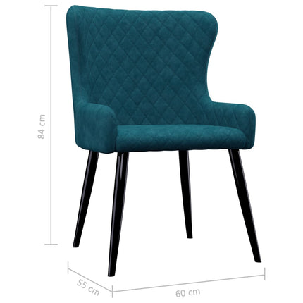 Sedie da Pranzo 2 pz Blu in Velluto