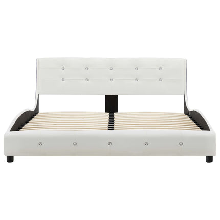 Letto con Materasso Bianco in Similpelle 140x200 cm