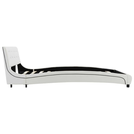 Letto con Materasso Bianco in Similpelle 140x200 cm
