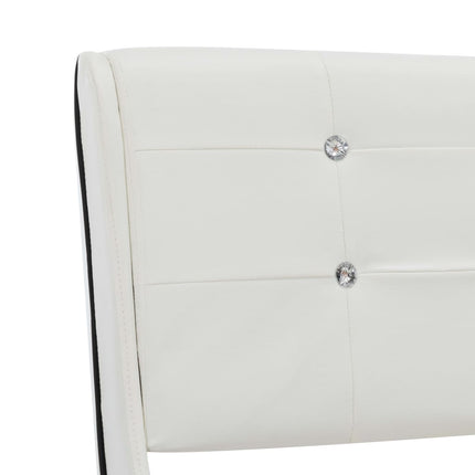 Letto con Materasso Bianco in Similpelle 140x200 cm