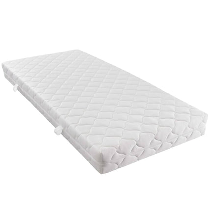 Letto con Materasso Bianco in Similpelle 140x200 cm