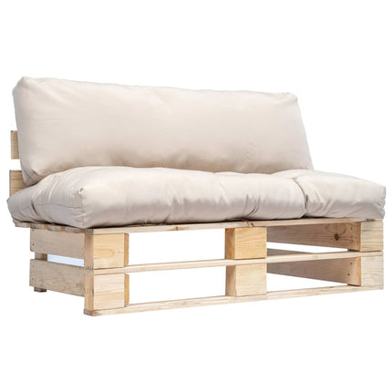 Divano da Giardino a Pallet con Cuscini Sabbia in Legno di Pino