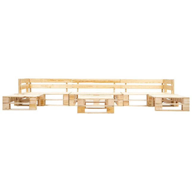 Set Divani da Giardino su Pallet 6 pz Naturale in Legno