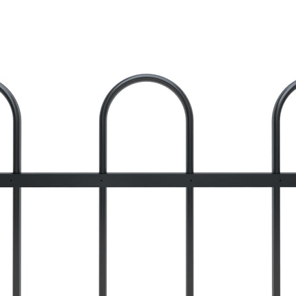 Recinzione Giardino Punta Tonda in Acciaio 11,9x1,2 m Nera