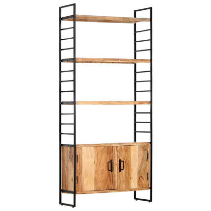 Libreria a 4 Livelli 80x30x180 cm in Legno Massello di Acacia
