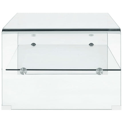 Tavolino da Salotto Trasparente 98x45x31 cm in Vetro Temperato