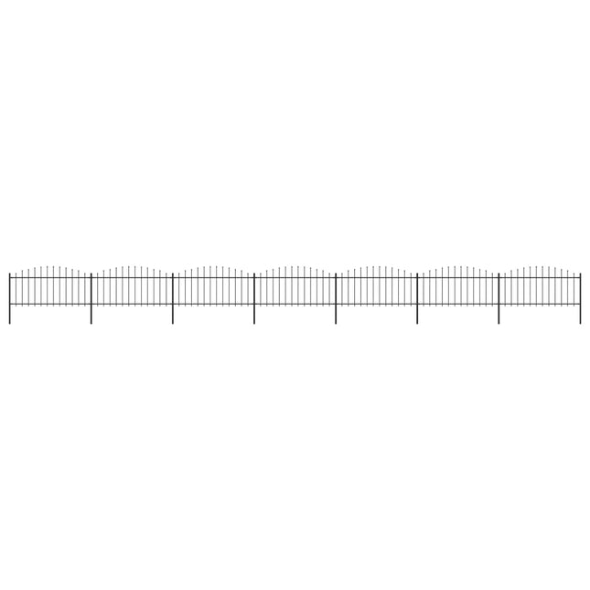 Recinzione Giardino Punta Lancia (0,5-0,75)x11,9m Acciaio Nera