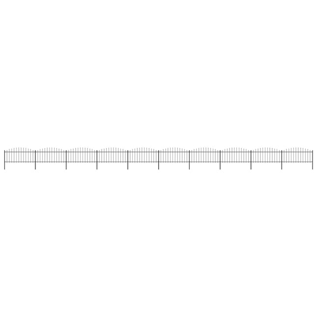 Recinzione Giardino Punta Lancia (0,5-0,75)x17m Acciaio Nera