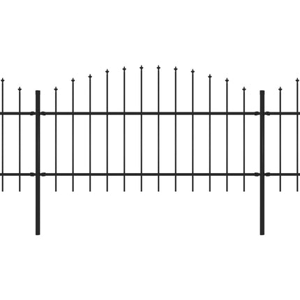 Recinzione Giardino Punta a Lancia (1-1,25)x3,4m Acciaio Nero