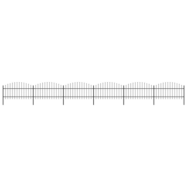 Recinzione Giardino Punta Lancia (1-1,25)x10,2m Acciaio Nera