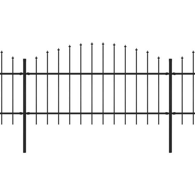 Recinzione Giardino Punta Lancia (1-1,25)x11,9m Acciaio Nera