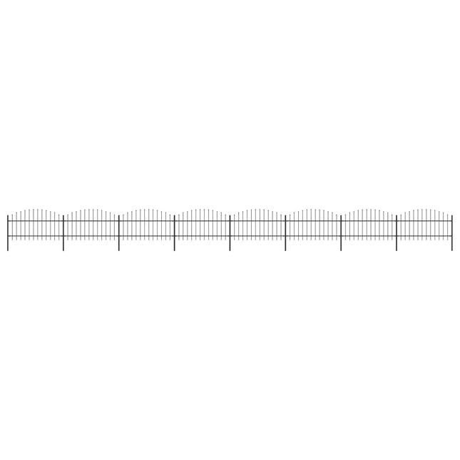 Recinzione Giardino Punta a Lancia(1-1,25)x13,6m Acciaio Nero