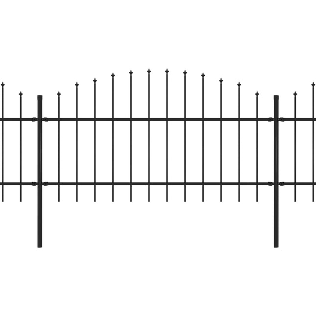 Recinzione Giardino Punta a Lancia(1-1,25)x13,6m Acciaio Nero