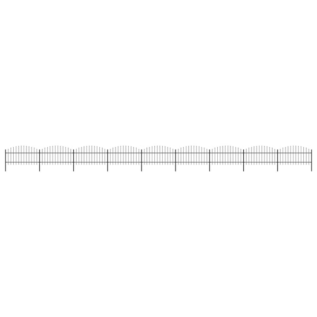 Recinzione Giardino Punta a Lancia (1-1,25)x15,3cm Acciaio Nero