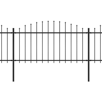 Recinzione Giardino Punta a Lancia (1,25-1,5)x8,5m Acciaio Nera