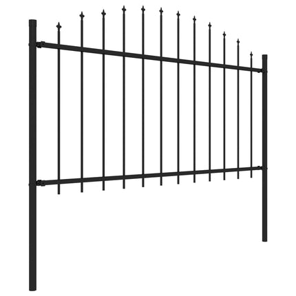 Recinzione Giardino Punta Lancia (1,25-1,5)x10,2m Acciaio Nera