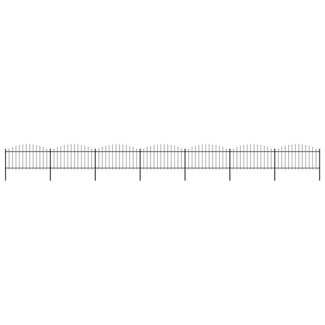Recinzione Giardino Punta Lancia (1,25-1,5)x11,9m Acciaio Nera