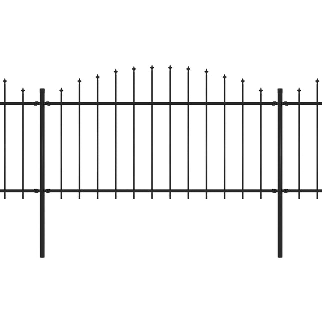 Recinzione Giardino Punta Lancia (1,25-1,5)x11,9m Acciaio Nera