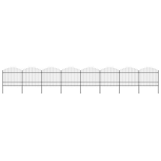 Recinzione Giardino Punta Lancia (1,5-1,75)x13,6m Acciaio Nero