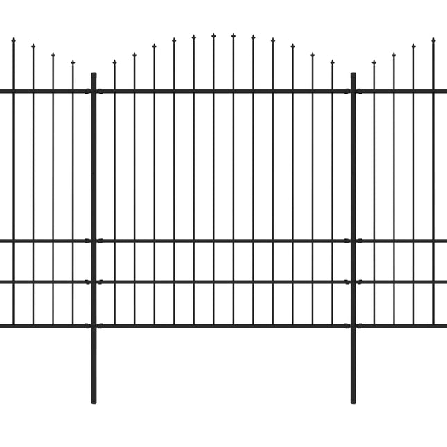 Recinzione Giardino Punta a Lancia (1,75-2)x11,9m Acciaio Nera
