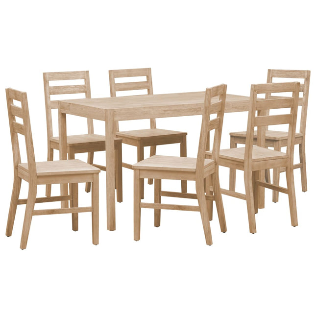 Set da Pranzo 7 pz in Legno Massello di Acacia