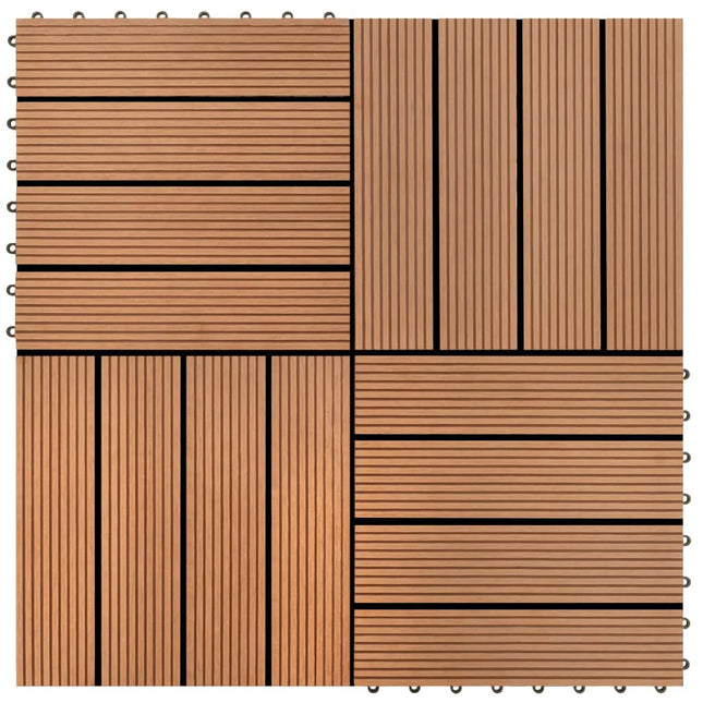 Piastrelle per Decking 22 pz 30x30cm 2mq in WPC Marrone