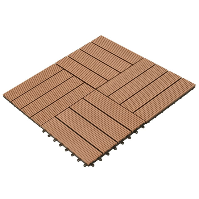 Piastrelle per Decking 22 pz 30x30cm 2mq in WPC Marrone