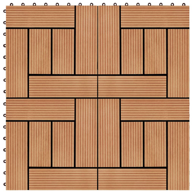 Piastrelle per Decking 22 pz 30x30cm 2mq in WPC Colore Teak
