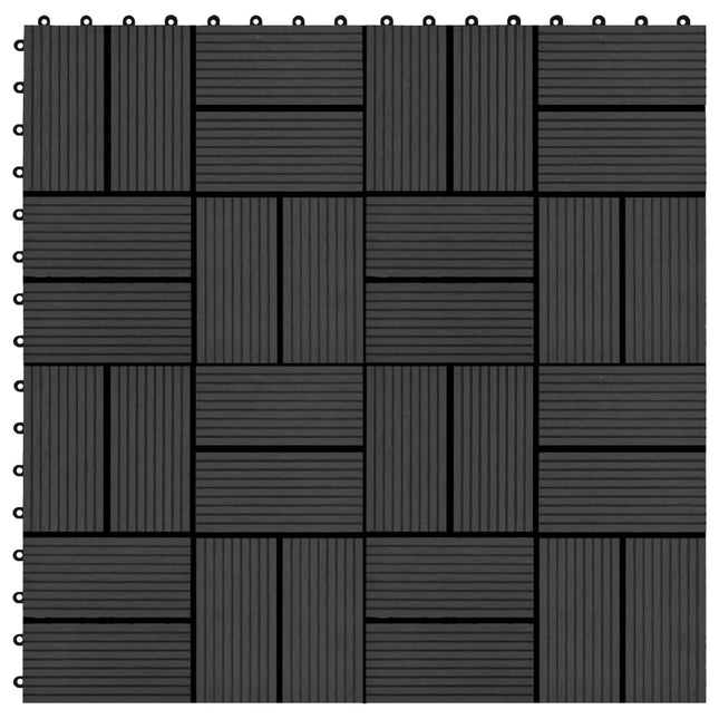 Piastrelle per Decking 22 pz 30x30cm 2mq in WPC Nero