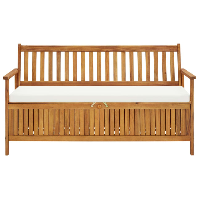 Cassapanca con Cuscini 148 cm Legno Massello d'Acacia