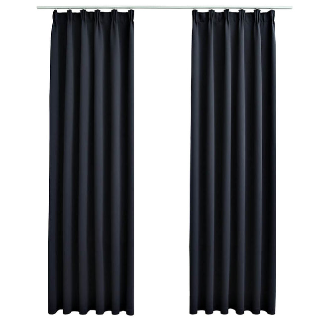 Tende Oscuranti con Ganci 2 pz Antracite 140x175 cm