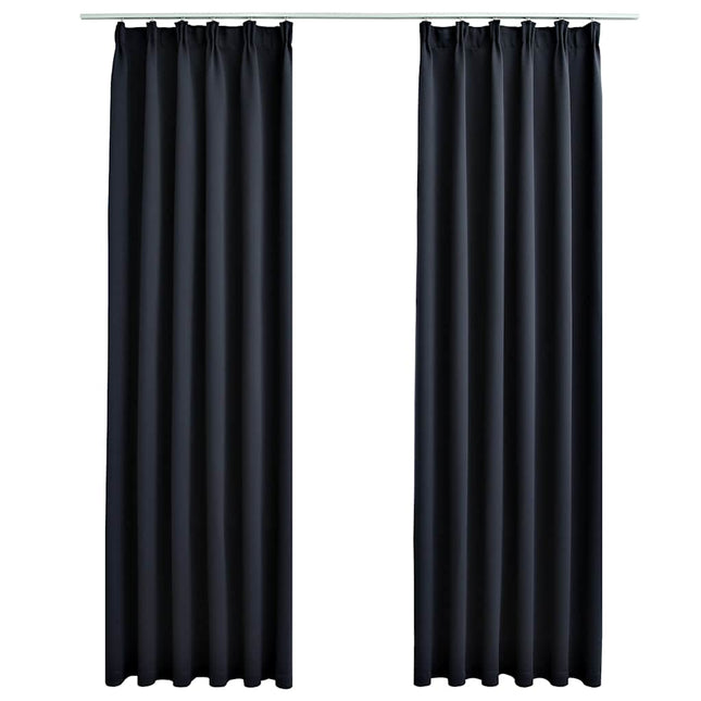 Tende Oscuranti con Ganci 2 pz Antracite 140x245 cm