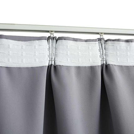 Tende Oscuranti con Ganci 2 pz Grigie 140x225 cm