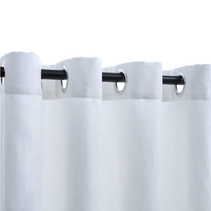 Tende Oscuranti con Anelli in Metallo 2 pz Avorio 140x225 cm